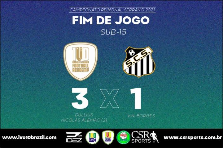 Com manhã artilheira de Nicolas Alemão, Sub-15 bate Santos por 3 a 1 e embola topo da tabela