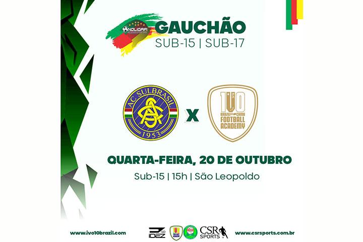 Sub-15 da i10 Brazil / Juventus enfrenta AC Sulbrasil na 3ª e última rodada da primeira fase do Gauchão Noligafi